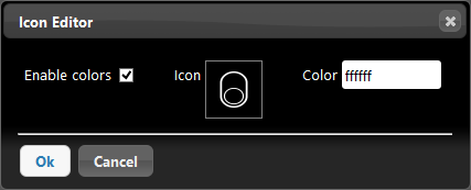 How to set the icon and the colour inside the icon editor inside the Home automation software 