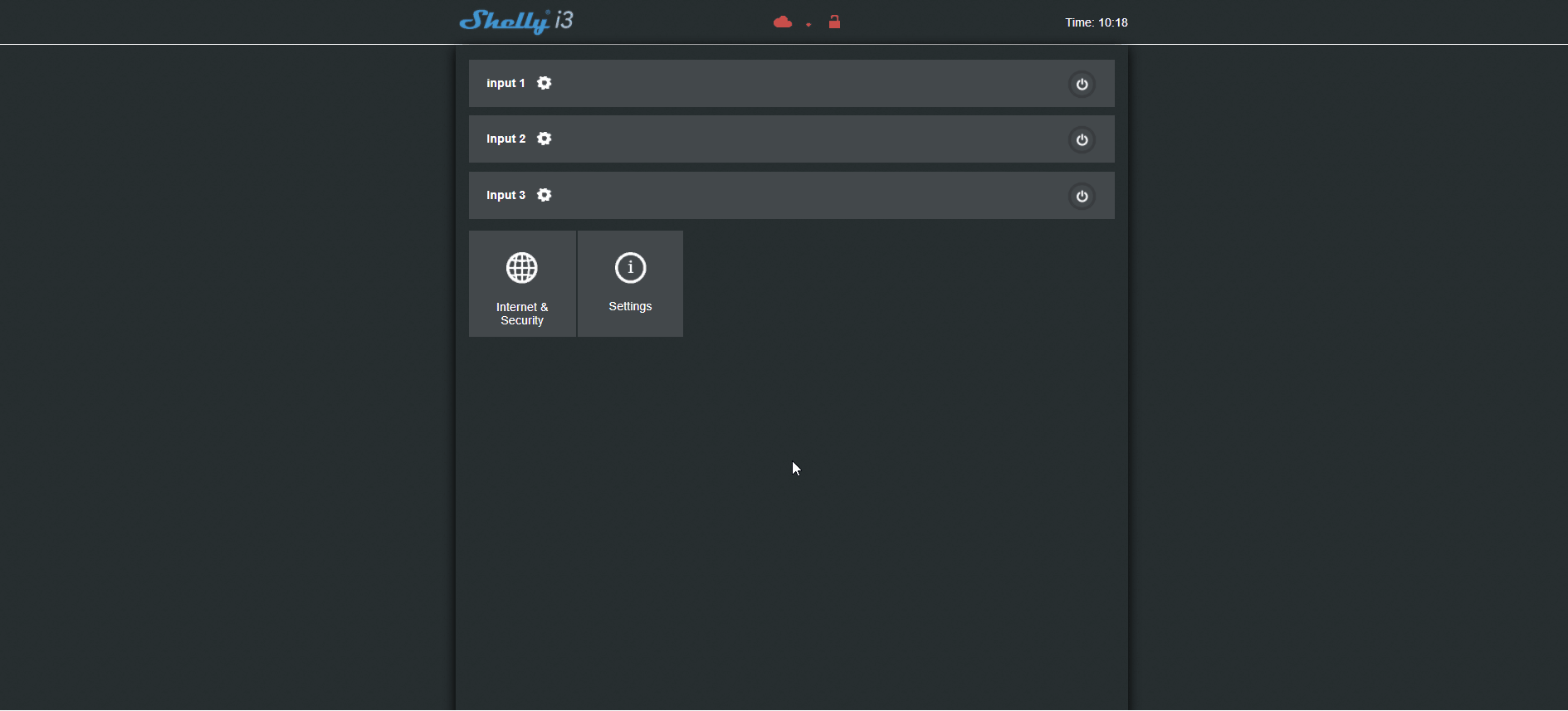 How to choose the type of switch from inside the shelly i3 web interface