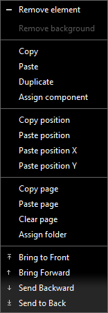 This is how the context menu is rapresented inside the User interface Map editor within the Home automation software EVE Manager