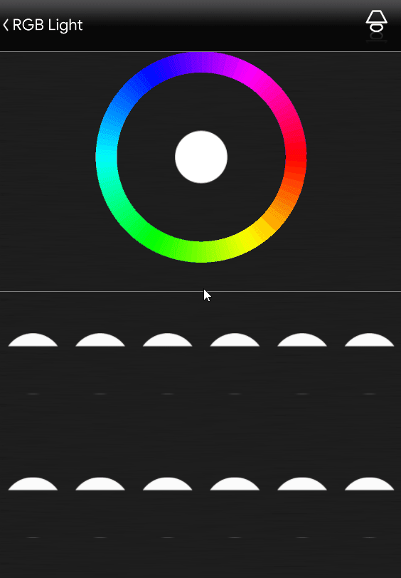 How to save a colour inside the RGB light colour palette in the Home automation App EVE Remote Plus