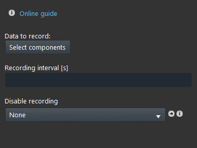 Recorder component properties inside the Home automation software EVE Manager
