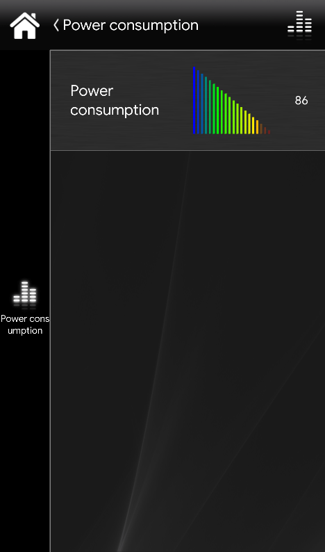 This is how the bar graph with its decrease mode looks like in the Classic user interface within the Ilevia's Home automation App EVE Remote Plus
