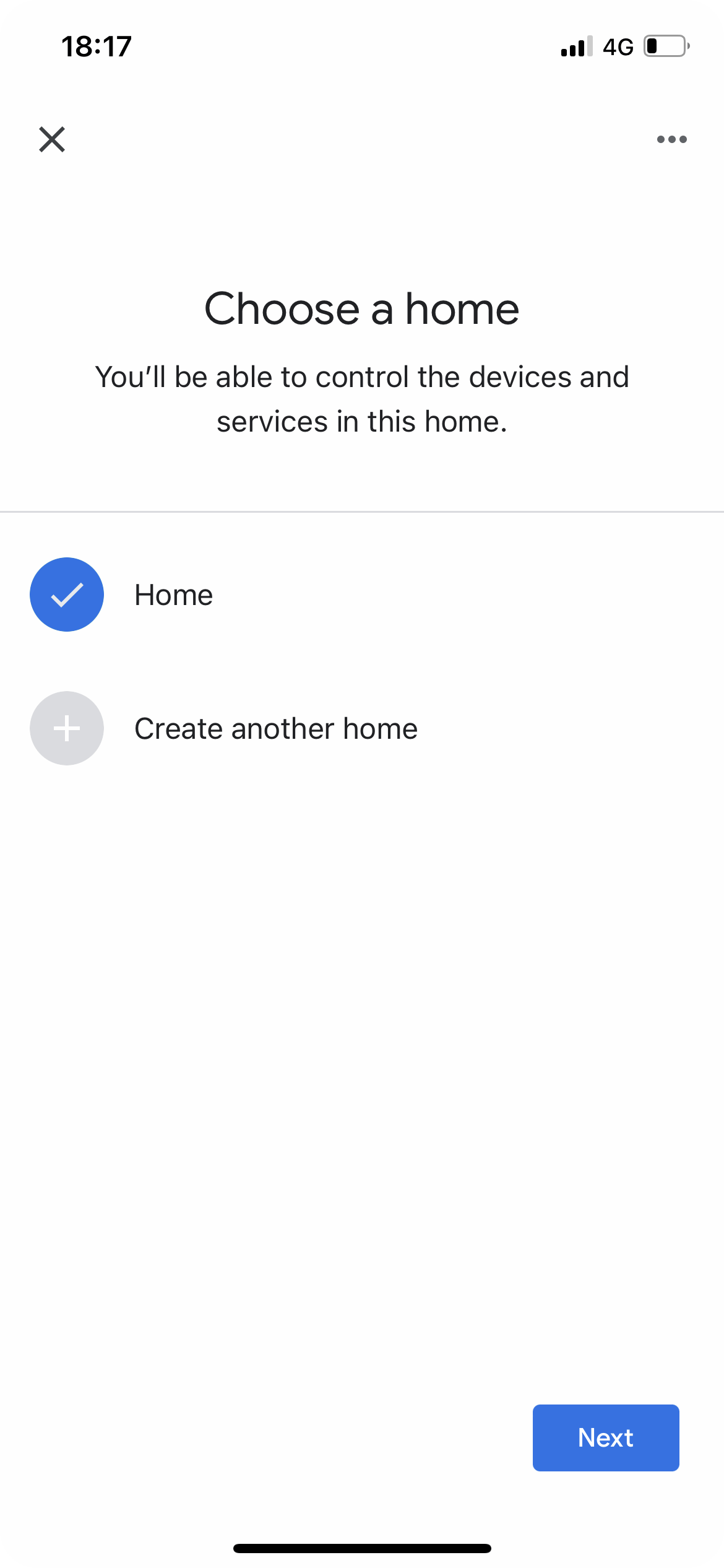 Creating the new house inside the Google Home application 