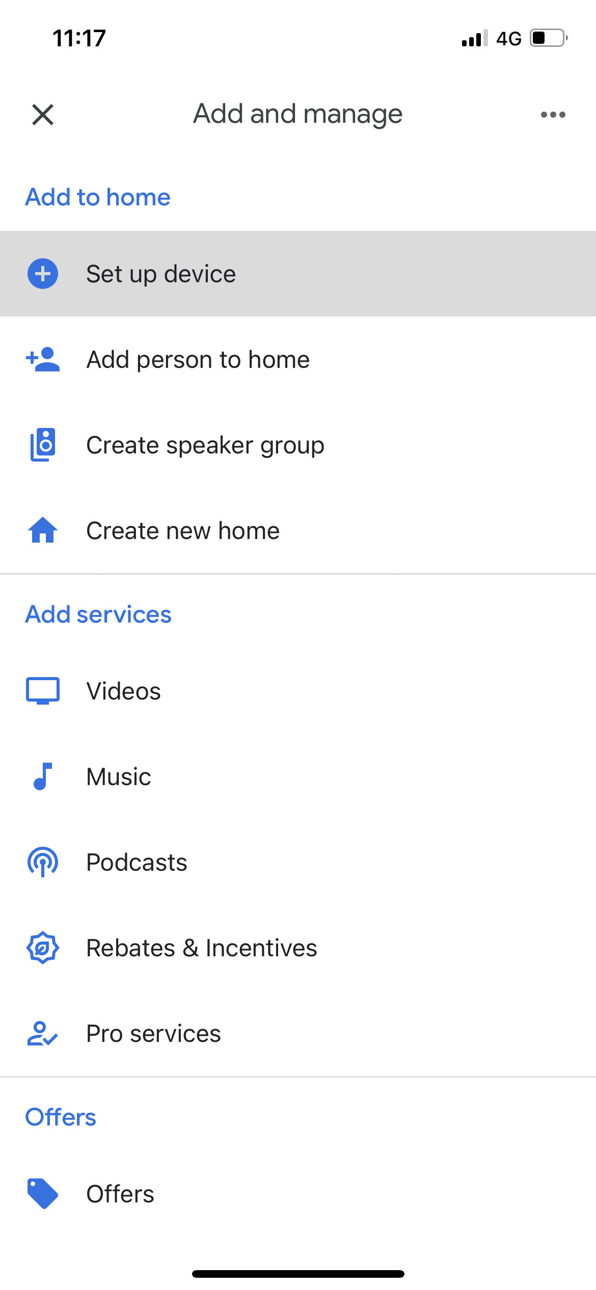 How to link the devices within the Google home App | Set up new devices menu