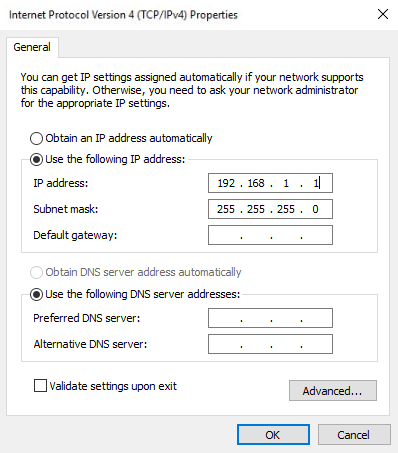 Direct connection to your Home automation server | Setting up the static IP in order to perform a direct connection to your EVE Home automatio server