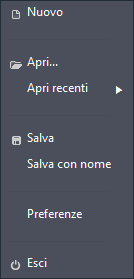 Menù file in EVE Manager