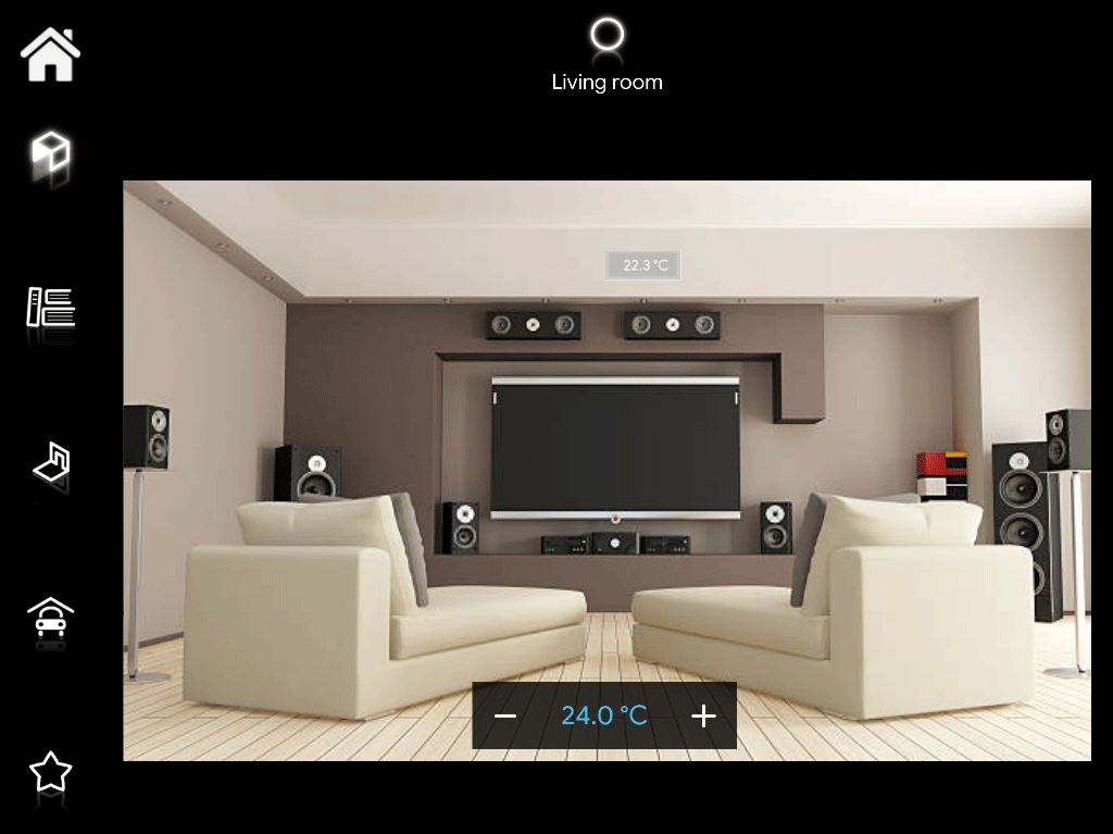 Set point component inside the Home automation App EVE Remote Plus