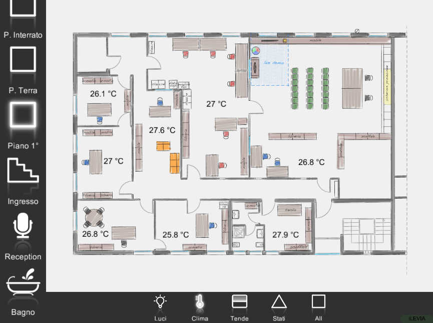 Only text component view mode inside the Map interface within the Home automation app EVE Remote plus