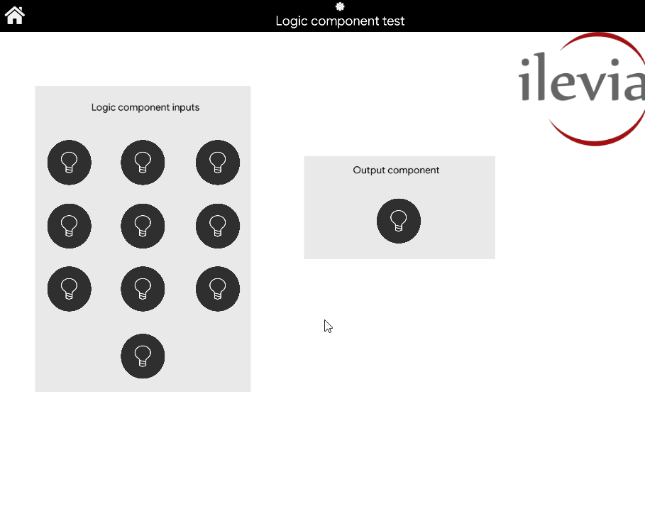 Logic component rappresentation within the Ilevia's app EVE Remote Plus.