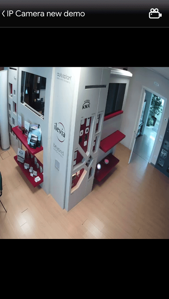  IP Camera representation inside the home automation App EVE Remote Plus classic style