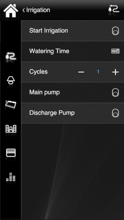 How to program the cycles within the Irrigation component in the  home automation control app EVE Remote Plus