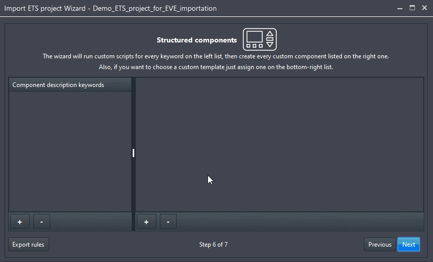 How to build custom offsets on the inportation of the ETS project inside the Home automation software EVE Manager Plus