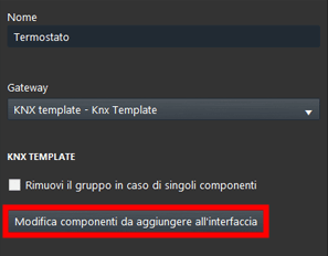 Come filtrare i compoennti dall'interno del KNX template.