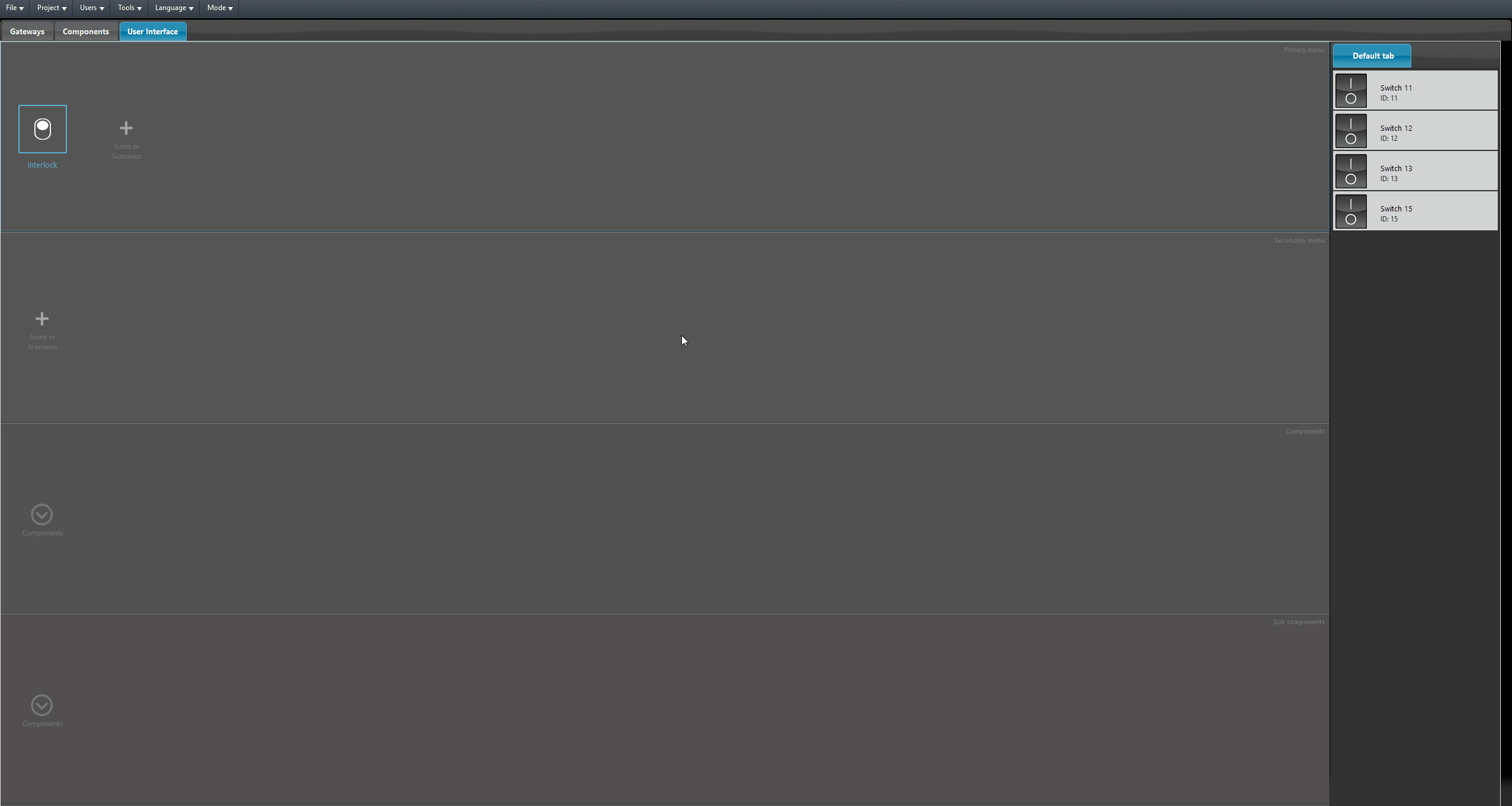 Adding the Interlock components within the user interface of the Home automation software Ilevia Manager.