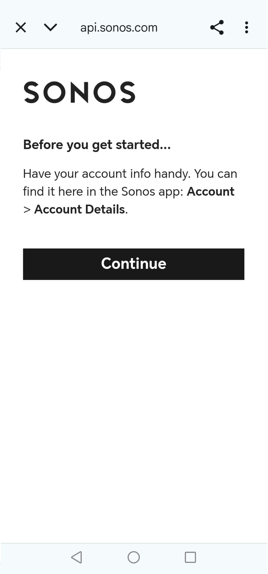 SONOS_Step4-1 First step on how to access the SONOS account | Agreement