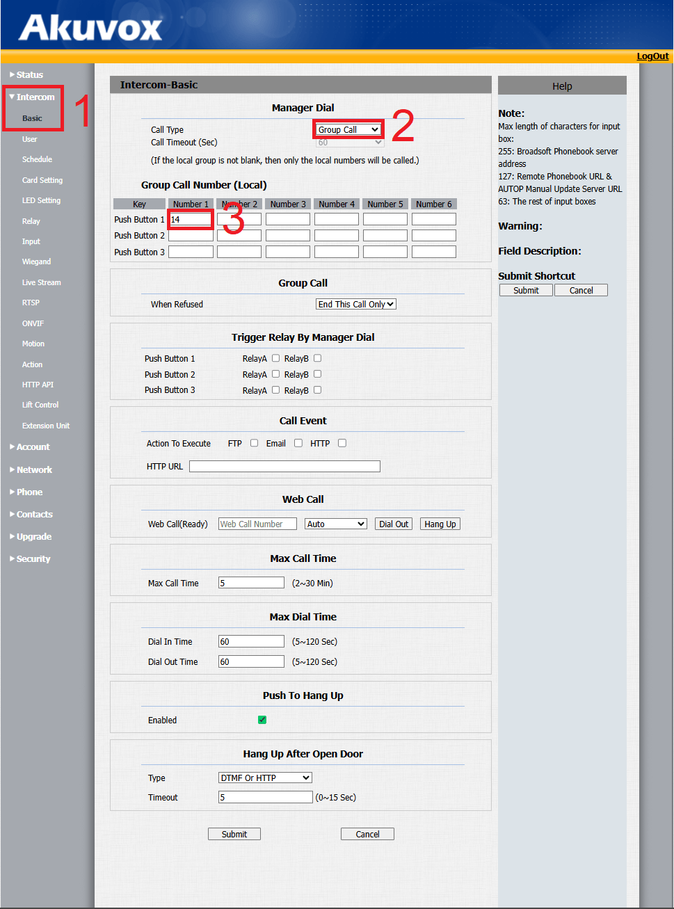 Sip-Akuvox_Intercom-settings-1 Setting the basic parameters on the Akuvox intercom.