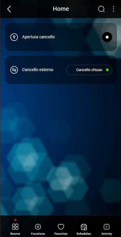 InfoTest-off Rappresentazione del componente Info testuale all'interno dell'interfaccia utente Classica in EVE Remote Plus | Cancello chiuso
