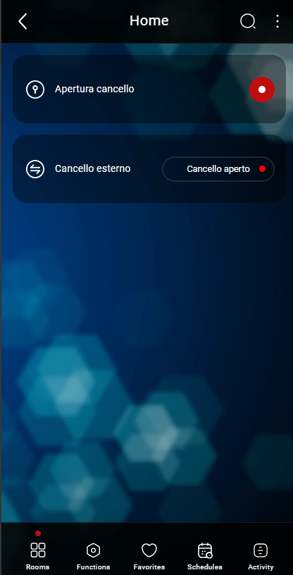 InfoTest-on Rappresentazione del componente Info testuale all'interno dell'interfaccia utente Classica in EVE Remote Plus | Cancello aperto