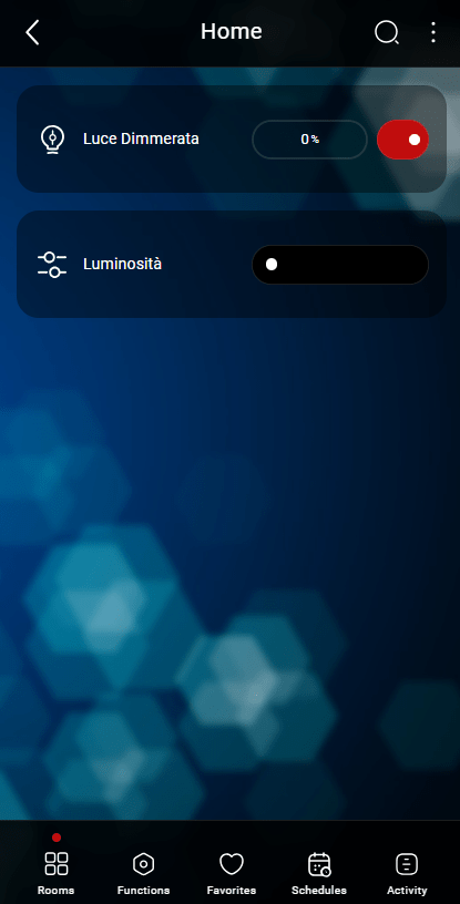 dimmer-on Dimmer component state on in classic view mode inside EVE Remote plus
