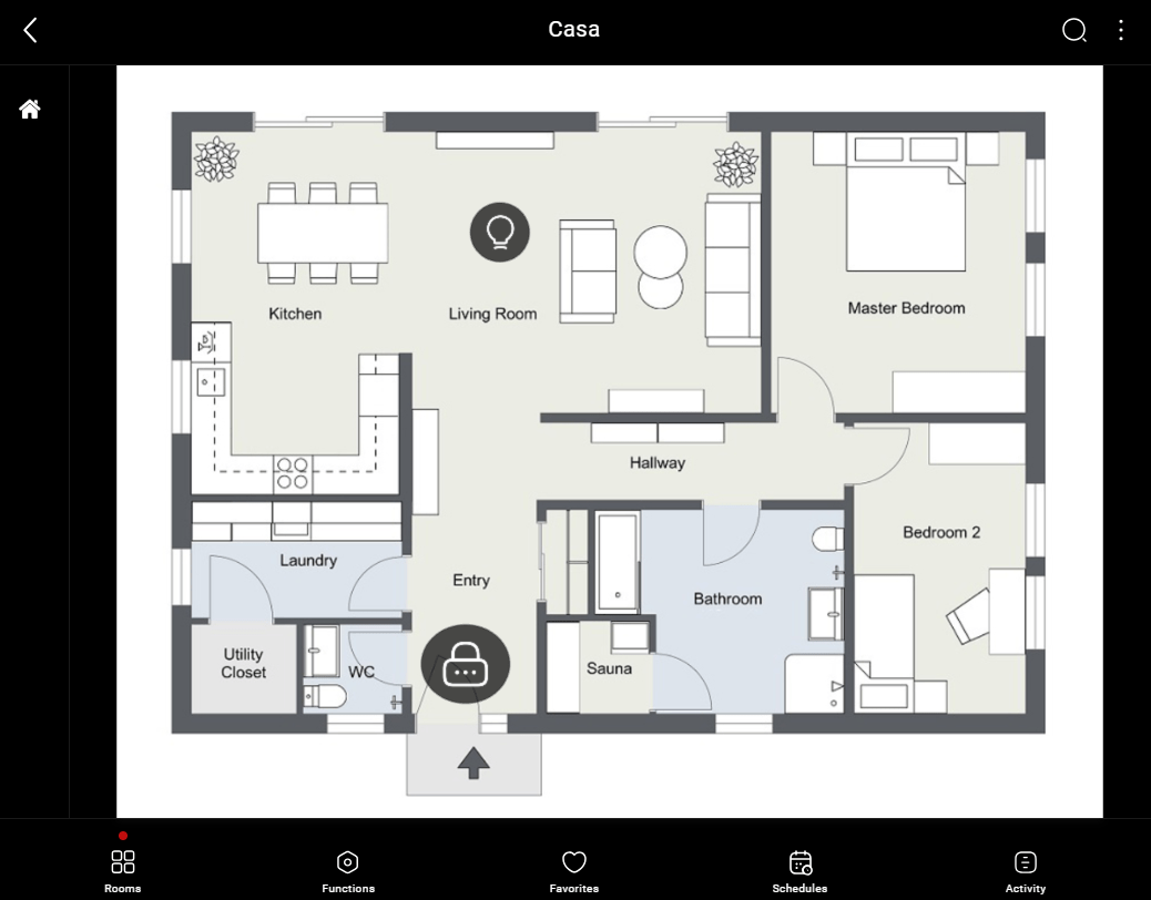 lock-off-map Graphic rappresentation of the Lock component within the Ilevia app EVE Remote Plus