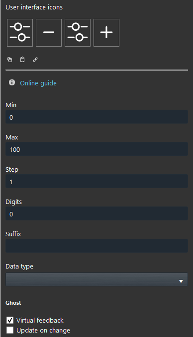 changeable value Changeable value component properties inside the Home automation software EVE Manarer
