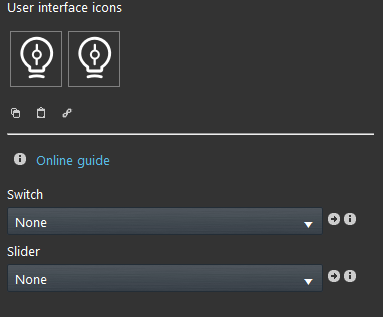 dimmer Dimmer component properties within the Ilevia's configuration software EVE Manager