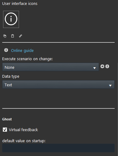 info Info component properties inside the Home automation configuration software EVE Manager