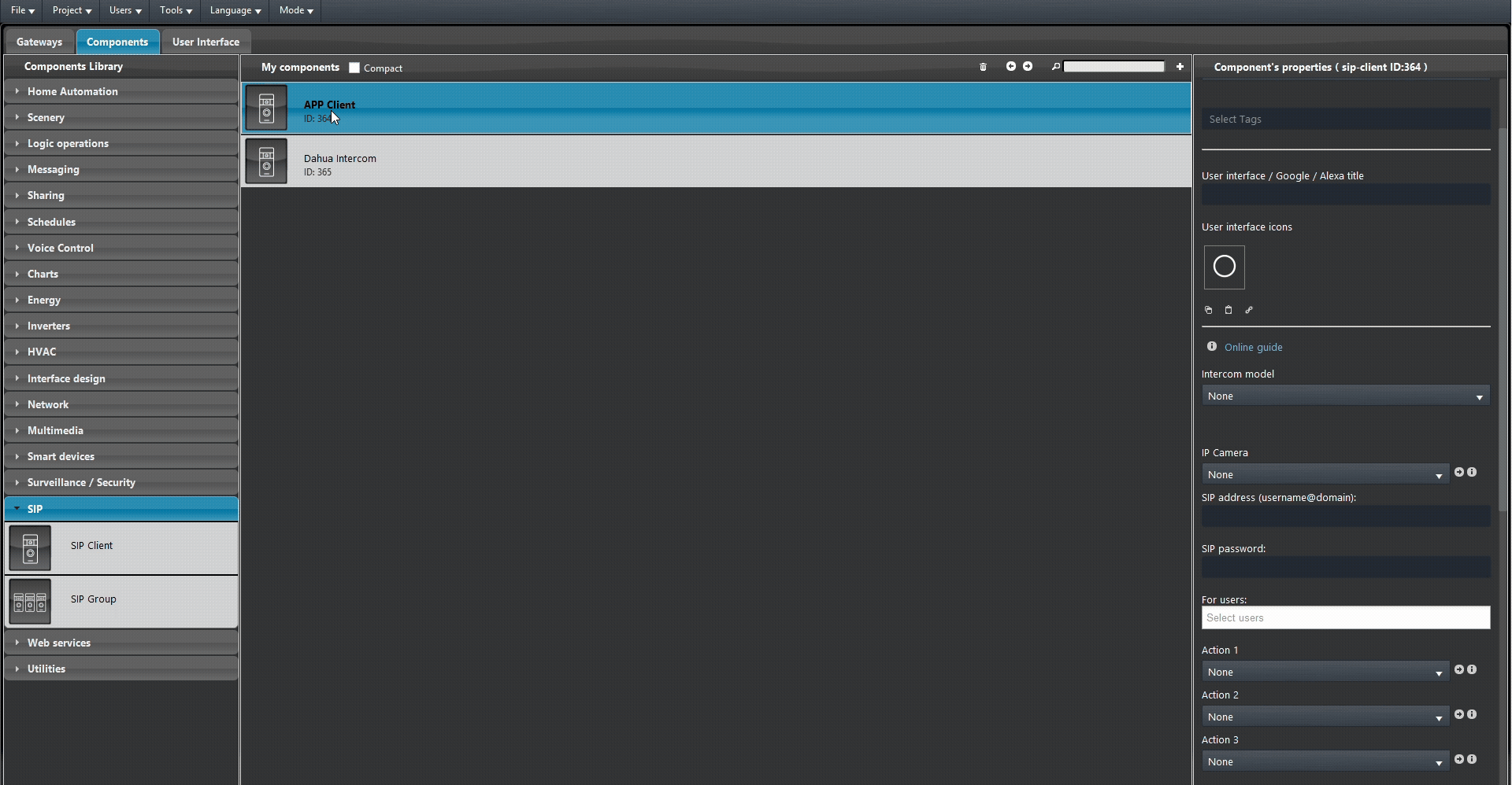 passo 2 manager Setting up the SIP ID wihtin the dahua intercom web interface.