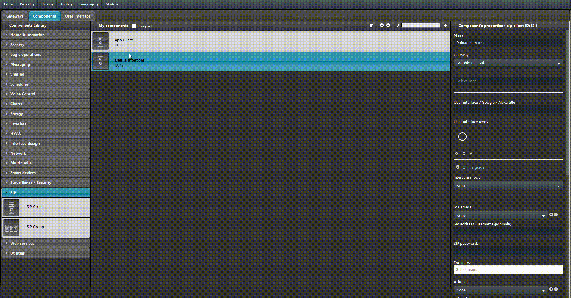 passo-3-manager Setting up the SIP ID wihtin the dahua intercom web interface.