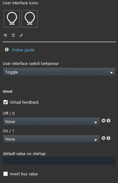 switch Parametri interruttore all'interno del software di configurazione domotica EVE Manager