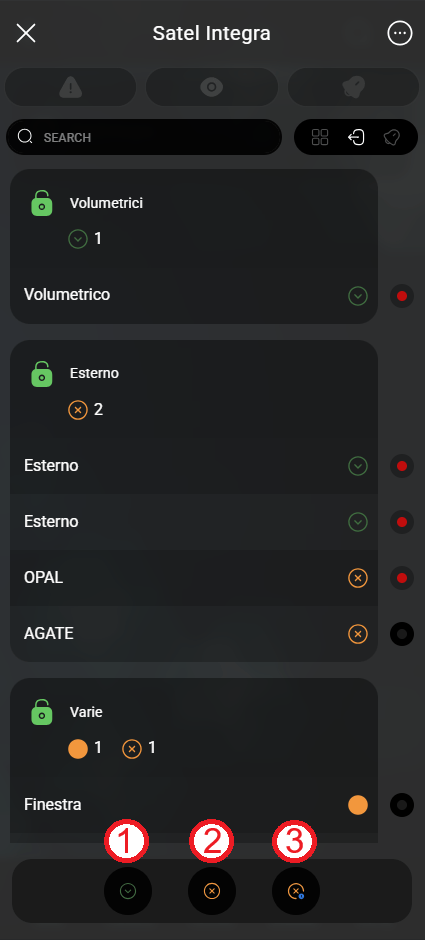 Satel-Integra_second-tab This is the Second tab of the Satel integra widget within the Ilevia's app.