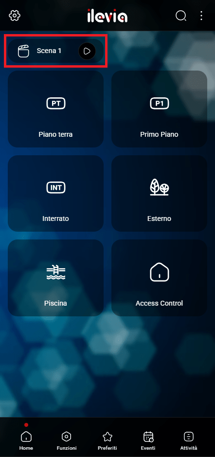 In-app-scenario_passo5-1 In app scenario interface placement on the Ilevia control app