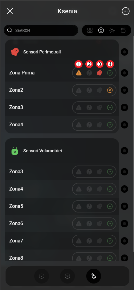 Ksenia-integration_Step9.1-v1 Definition of Zone status within the Ilevia's Ksenia widget within the Ilevia control app.